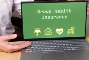 Group Health Insurance Inscription on the Laptop Screen