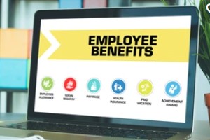 employee benefits concept on the laptop screen looking at Competitive Benefits