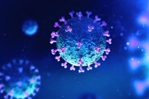 covid-19 virus under microscope
